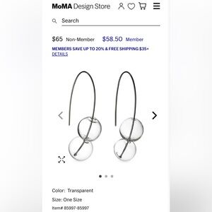 SOLD Glass ball earrings MOMA store